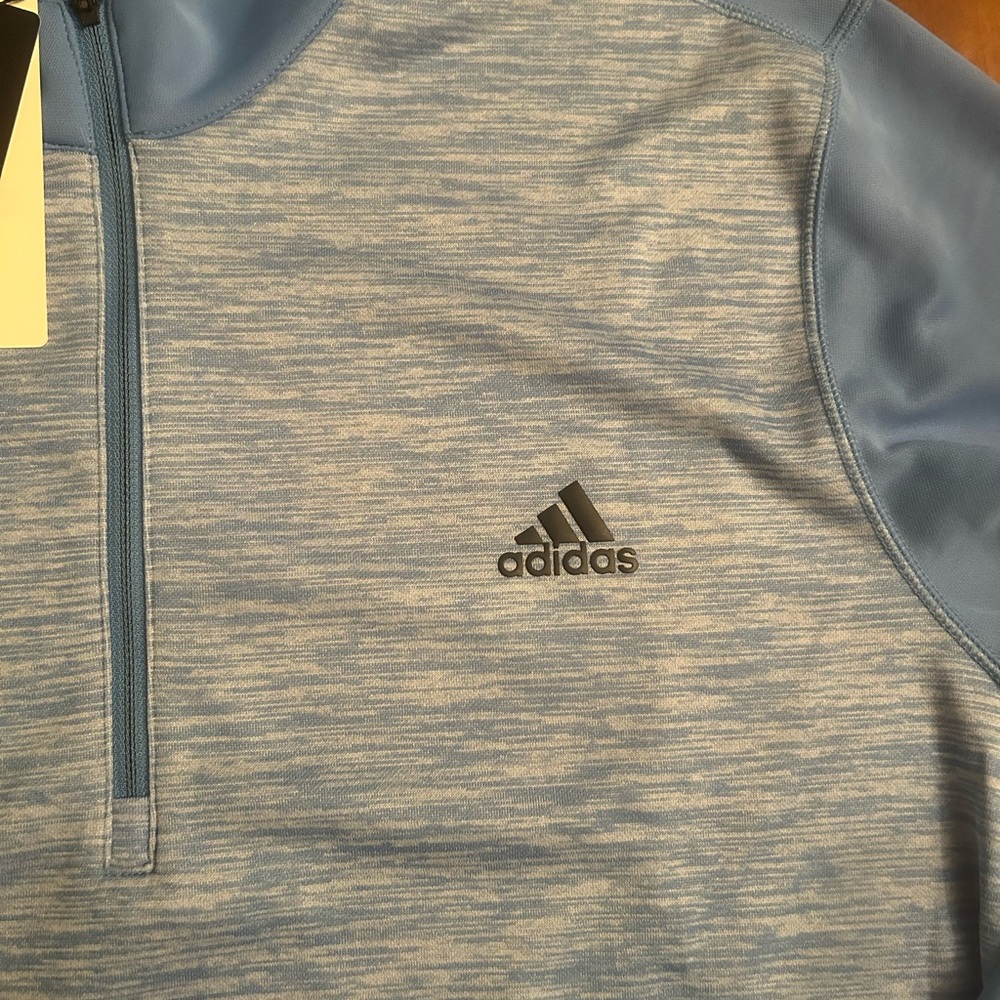 Adidas Men's Light Blue Quarter-Zip Jacket - Picture 2 of 5